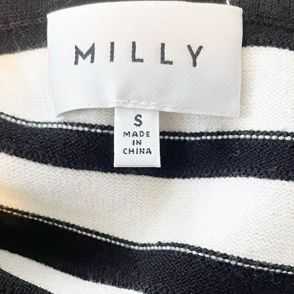 Milly New York Degrade A Line Striped Dress Size Small Black White - Picture 4 of 6